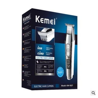 科美電推剪KM-5021升級(jí)奢華版KM-5027油頭剪雕刻刀LCD鋰電池