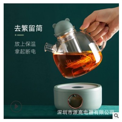 新款玻璃茶壺 高硼硅耐熱過濾花茶壺 可加熱恒溫保溫創(chuàng)意燭光壺