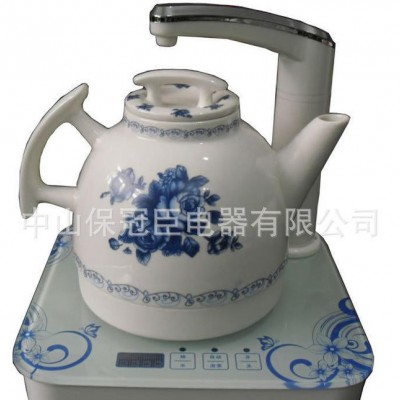陶瓷電熱水壺,智能抽水單抽,自動(dòng)加水,藍(lán)月季,小家電禮品