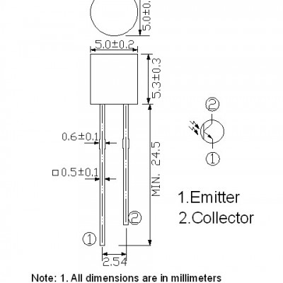 **光敏三極管系列各種型號，各性能產品，用于各種光電開關，智能家電開關，安防開關等