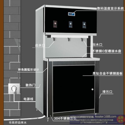 歌力浦 節能飲水機 商用開水器 不銹鋼即熱式開水器辦公室醫院超市車站過濾直飲水機 不銹鋼開水器