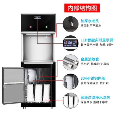 麗浦娜 柜式開水器/柜式凈水飲水機/校園飲水機/開水器（豪華款+3級凈化+1開2溫）