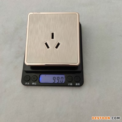 德頓V7系列香檳金色三孔16A空調熱水器專用86型墻壁電源插座 墻壁插座