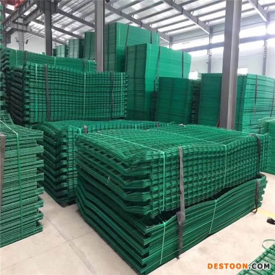 安浩升 太陽能發電站鐵絲護欄網 雙邊絲護欄網 綠塑料皮鐵絲網