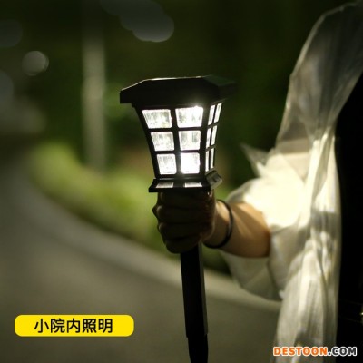點點1380E 太陽能庭院燈 戶外草坪燈l ed防水柱頭燈別墅花園裝飾插地燈節日氛圍燈路燈