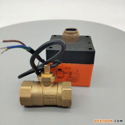 格利豐供應風機盤管太陽能6分電動球閥  三線二控電動開關閥價格