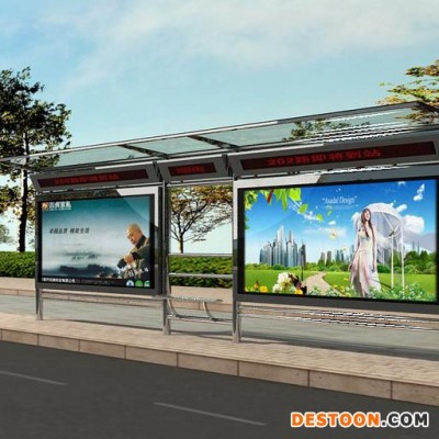 候車亭公交站臺太陽能供電公交線路牌滾動燈箱廠家