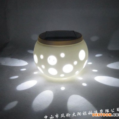太陽(yáng)能裝飾燈、太陽(yáng)能LED小夜燈、太陽(yáng)能LED臺(tái)燈、圓孔陶瓷