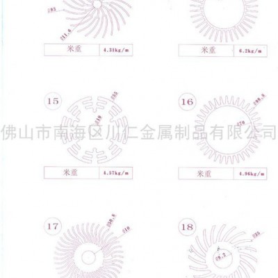 供應13號-18號太陽花散熱器型材