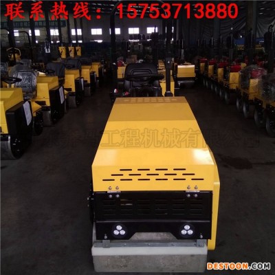 特別適合夏天作業(yè)1噸壓路機自帶散熱器瀝青回填土全液壓碾壓草坪