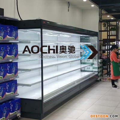 奧馳冷鏈定制風幕柜水果店保鮮柜 展示柜冷藏超市蔬菜點菜柜風冷