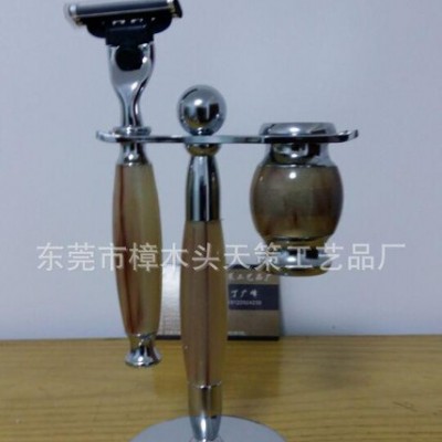 仿羚羊骨色剃須刀胡刷架子套裝，
