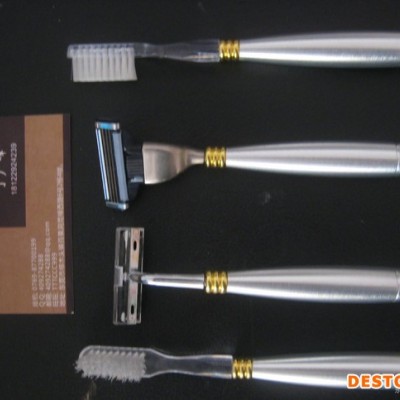 自有模具自有特有工藝鋁柄金屬柄分色電鍍 手動剃須刀