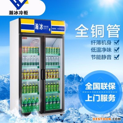 瀚冰雙門冷藏展示柜風直冷便利店啤酒飲料冷柜冰柜水果蔬菜保鮮柜