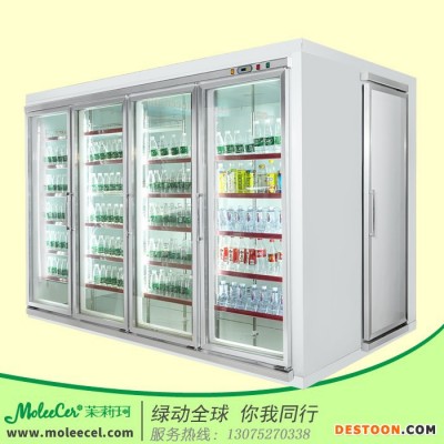 冷柜品牌冰柜價格保鮮柜廠家MLG-4四門后補式拼裝分體機陳列柜 便利店冷柜**惠州生產廠家冰柜價格