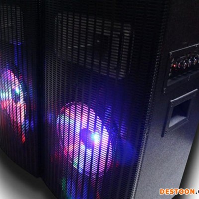 有源大功率舞臺音響上下拼蓋喇叭帶燈戶外音響