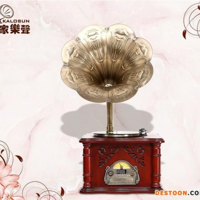 特價復(fù)古留聲機銅喇叭黑膠唱片機老式懷舊電唱機音響唱機裝飾擺件