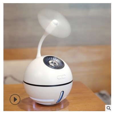 創意新品太空球三合一USB迷你加濕器缺水自動斷電帶充電寶功能