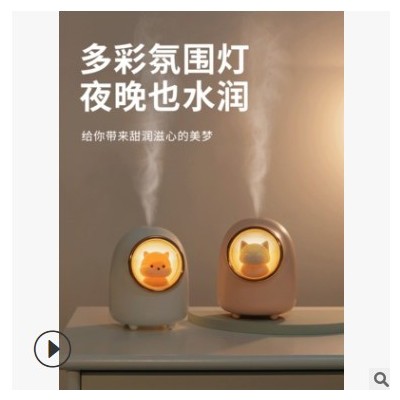 慕向原廠USB家用車載噴霧加濕器貓咪寵物太空艙加濕器便攜加濕器