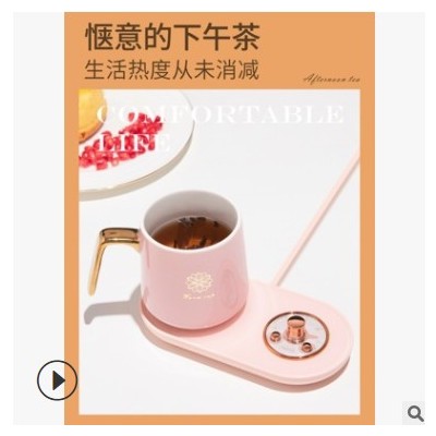 慕向原廠新款跨境USB恒溫暖杯墊復古懷表家用熱牛奶神器恒溫杯墊