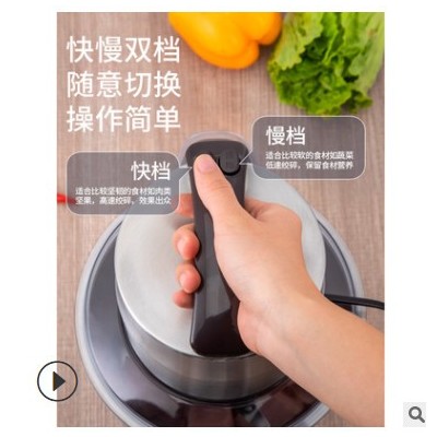 大容量6L升絞肉機電動商用不銹鋼山藥魚切菜蒜泥器蒜蓉搗蒜料理機