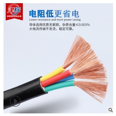 國標RVV銅芯電纜線電線0.75 1.5 2.5 4 10平方戶外電源線軟護套線
