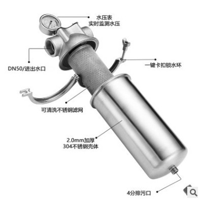 誠(chéng)榮304不銹鋼精鑄卡箍前置過(guò)濾器工程農(nóng)村黃泥水井水大流量?jī)羲?></a></div>
<a href=
