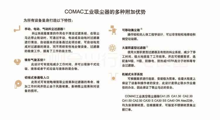 COMAC吸塵器優勢特性
