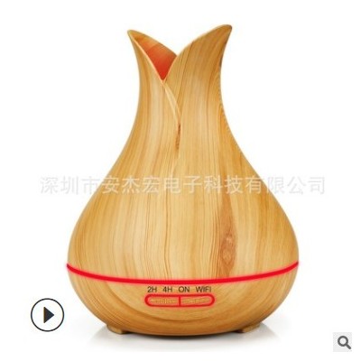 400ml APP智能花瓶香熏機Alexa語音木紋加濕器TUYA香氛小家電