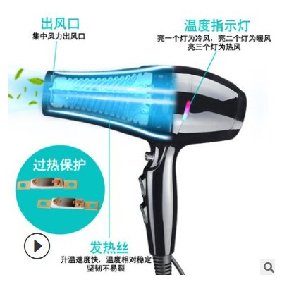 永日廠家直供吹風機 電吹風家用2100W恒溫冷熱風六檔調(diào)溫吹風筒