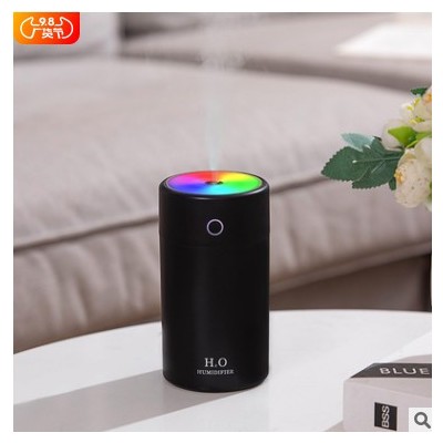 炫彩新品彩虹加濕器迷你USB超聲波桌面辦公式空氣車載加濕器跨境