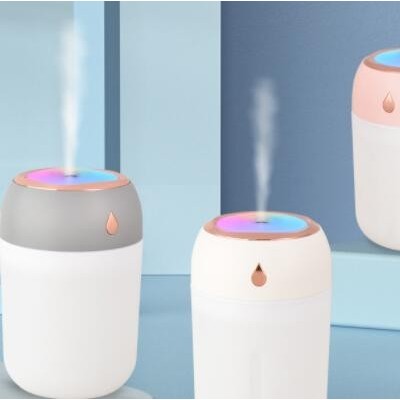2021新款加濕器炫彩夜燈七彩氛圍燈靜音家用辦公細霧保濕滋潤外貿